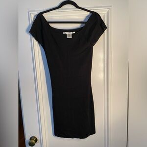 Snug mini black dress